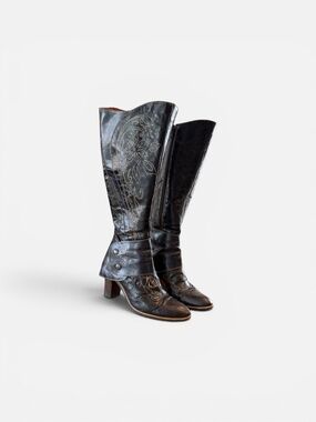 Eject 'Spats' Leather Heeled Boots w/ Box – Size 36